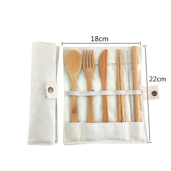 Bamboo Portable Cutlery Set Sustainable Cutlery Dining Utensil Set - Image 4