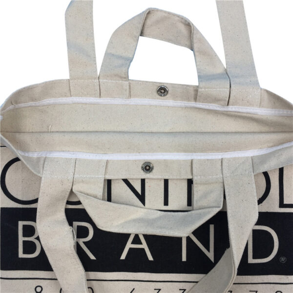 Reusable Double Handle Canvas Shopping Tote Bag Customized Cotton Bags - Image 4