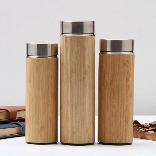 Eco Bamboo Double-Walled Vacuum Flask Bottle - Image 5