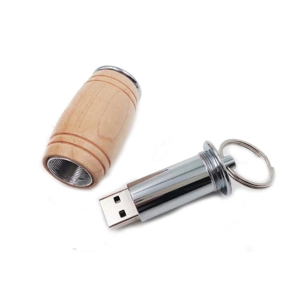 Wooden Wine Barrel USB - Personalized Stick Wholesale - Image 2