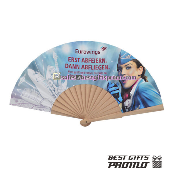 ECO Wooden Fan w/ Custom Paper Gift Box - Image 2