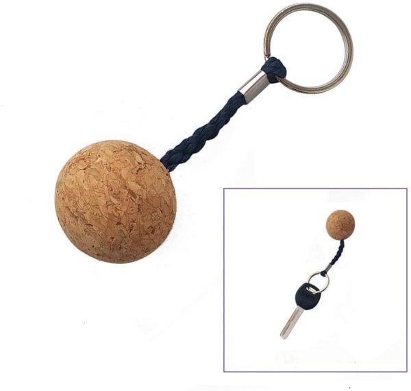 Eco Cork Custom Floating Keyring Cork Ball Keychain for Boating
