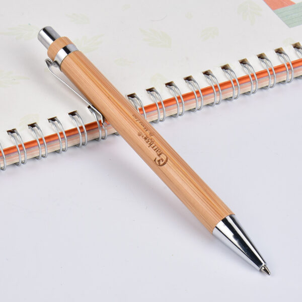 Eco Gifts Customized Ball Pen Bamboo Wooden Grip Ballpoint Pen - Image 9