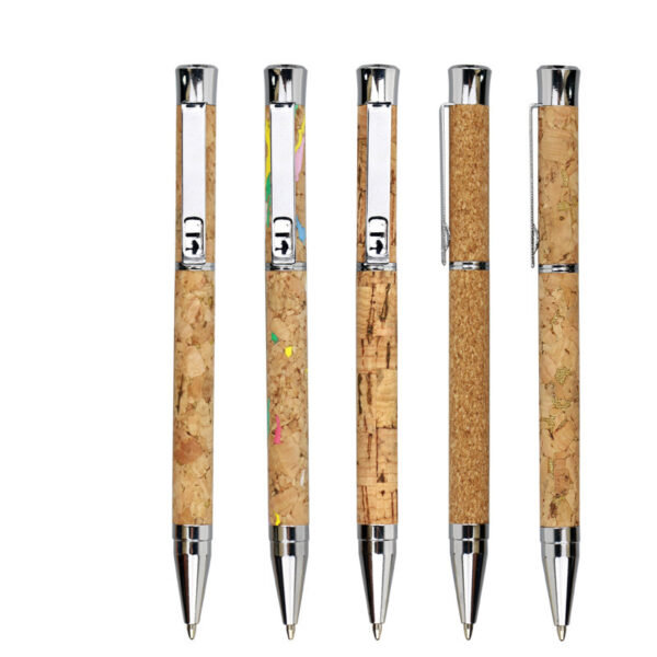 Eco Cork Metal Ball Point Pen ECO Luxury Office Stationery - Image 2