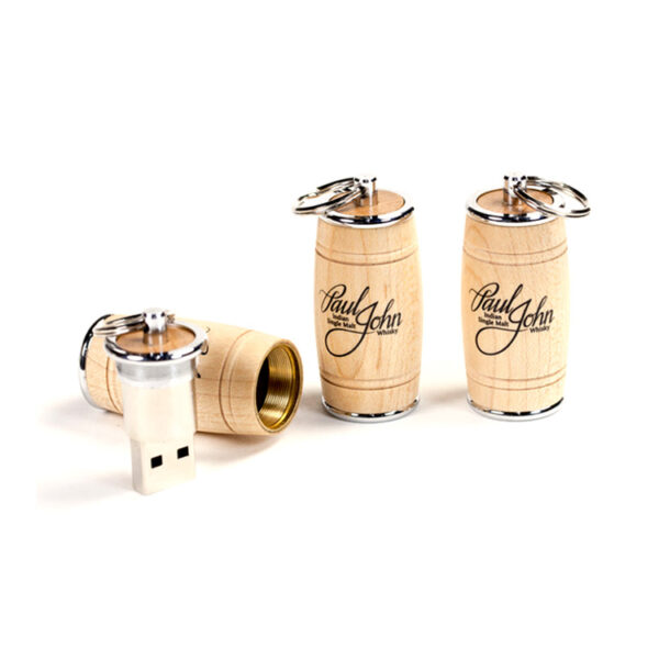 Wooden Wine Barrel USB - Personalized Stick Wholesale - Image 3