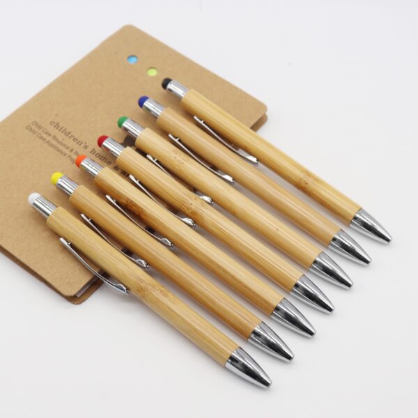 Eco Gifts Touch Screen Ball Pen Bamboo Wooden Grip Ballpoint Pen - Image 5