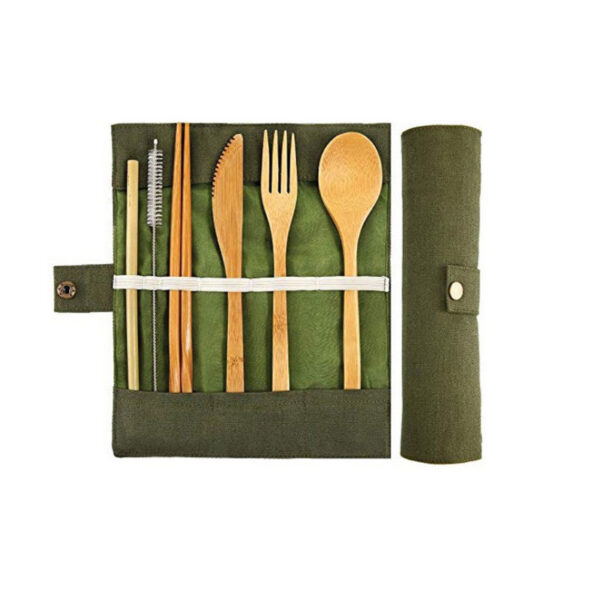 Bamboo Portable Cutlery Set Sustainable Cutlery Dining Utensil Set - Image 2