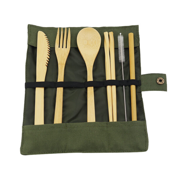 Bamboo Portable Cutlery Set Sustainable Cutlery Dining Utensil Set - Image 3