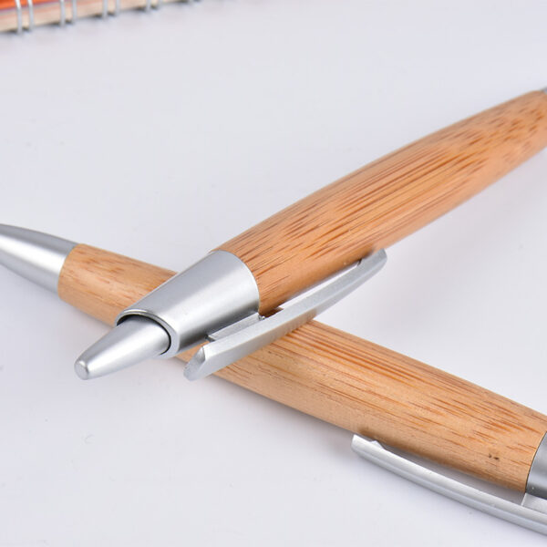 Eco Gifts Customized Ball Pen Bamboo Wooden Grip Ballpoint Pen - Image 5