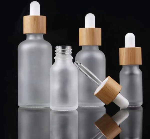 Eco Glass Dropper Bottle - Bamboo Cap - Image 2