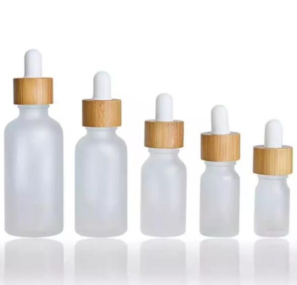 Eco Glass Dropper Bottle - Bamboo Cap - Image 3
