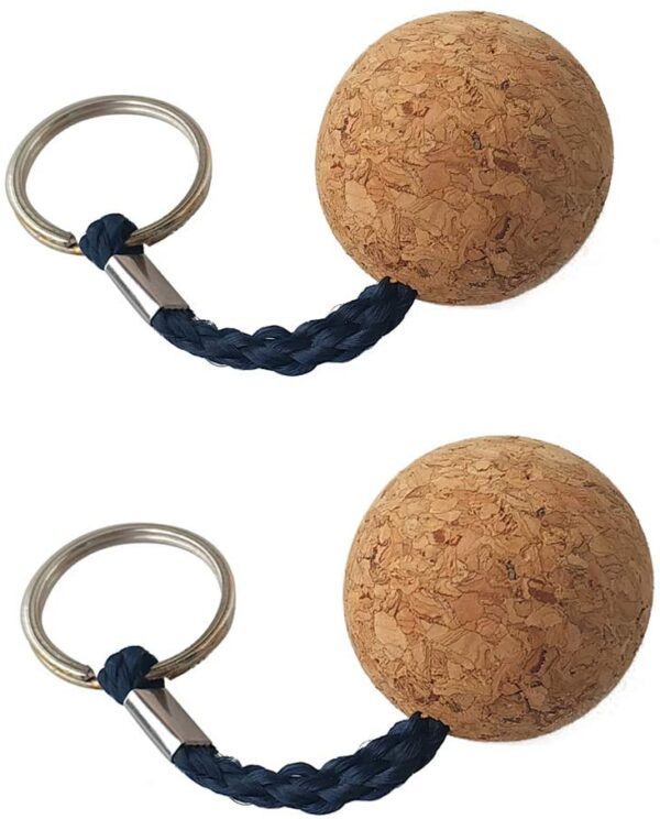 Eco Cork Custom Floating Keyring Cork Ball Keychain for Boating - Image 2