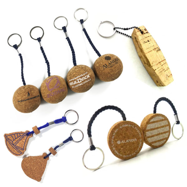 Eco Cork Custom Floating Keyring Cork Ball Keychain for Boating - Image 5