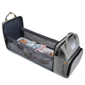 Waterproof Diaper Backpack - Foldable Travel Bed & Cot Bag