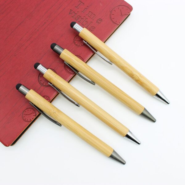 Eco Gifts Touch Screen Ball Pen Bamboo Wooden Grip Ballpoint Pen - Image 4