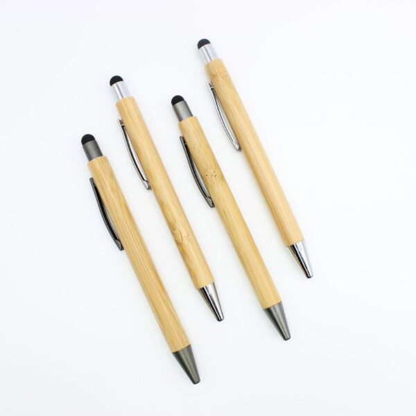 Eco Gifts Touch Screen Ball Pen Bamboo Wooden Grip Ballpoint Pen - Image 3