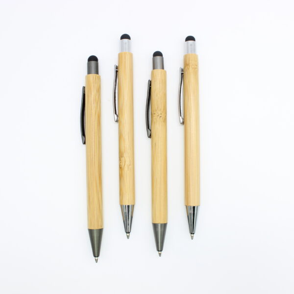 Eco Gifts Touch Screen Ball Pen Bamboo Wooden Grip Ballpoint Pen - Image 2