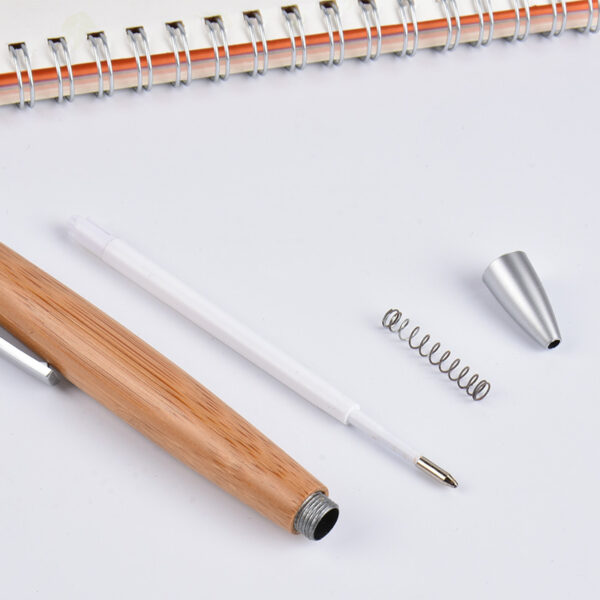 Eco Gifts Customized Ball Pen Bamboo Wooden Grip Ballpoint Pen - Image 3