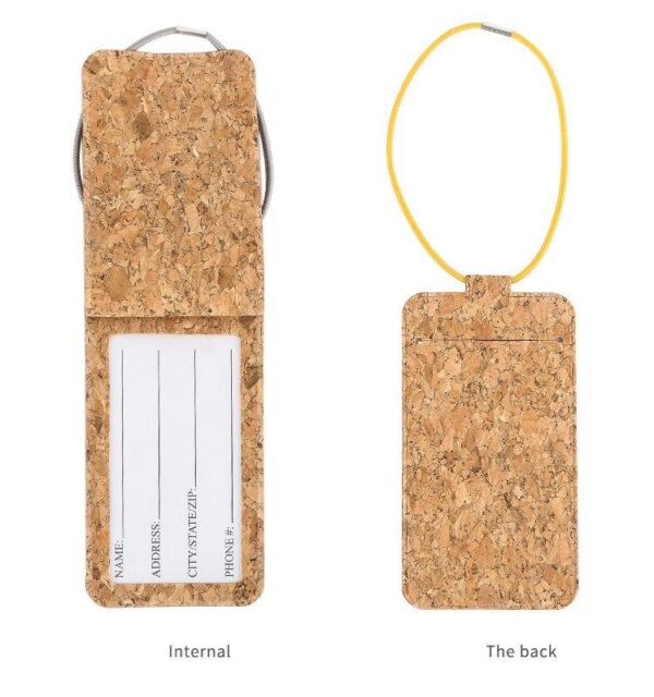 Eco Cork Luggage Tag with Name Card - Image 2