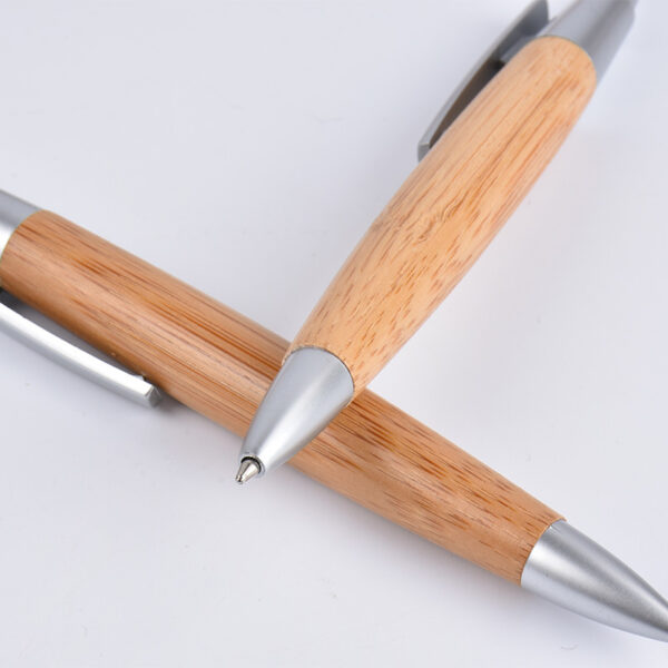 Eco Gifts Customized Ball Pen Bamboo Wooden Grip Ballpoint Pen - Image 4