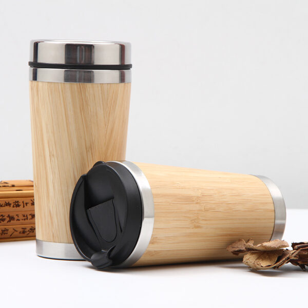 Eco Bamboo Car Mug - Thermos Seal Lid Tea Cup - Image 2