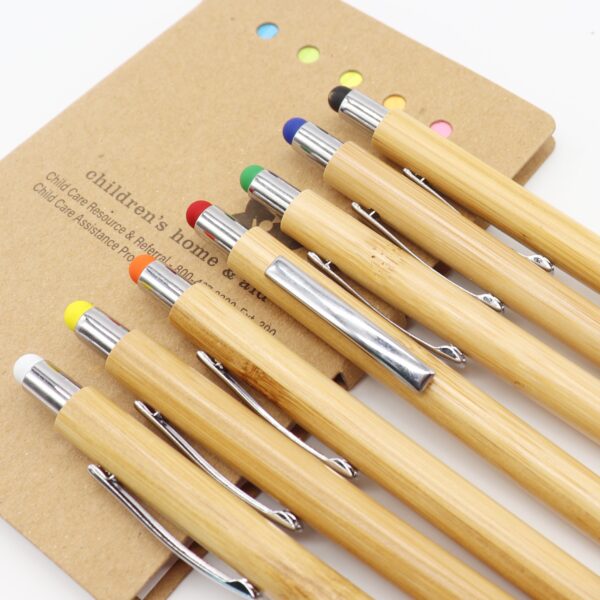 Eco Gifts Touch Screen Ball Pen Bamboo Wooden Grip Ballpoint Pen - Image 8