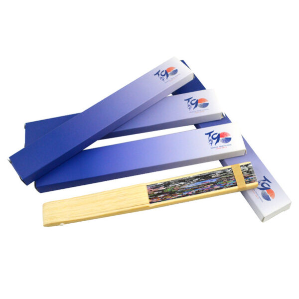 ECO Wooden Fan w/ Custom Paper Gift Box - Image 6
