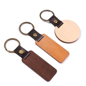 ECO Wooden Keychain Laser Logo Customizable Rectangle Wooden Keychain