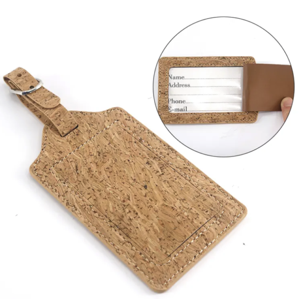 Eco Cork Luggage Tag with Name Card - Image 4