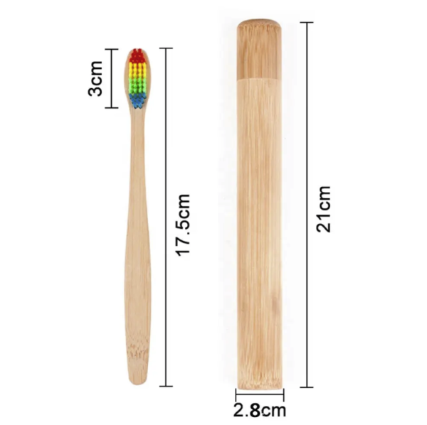 Nylon Brush Head Toothbrush - Reusable, Rainbow, Biodegradable Bamboo