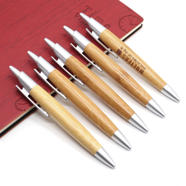 Eco Gifts Customized Ball Pen Bamboo Wooden Grip Ballpoint Pen - Image 11