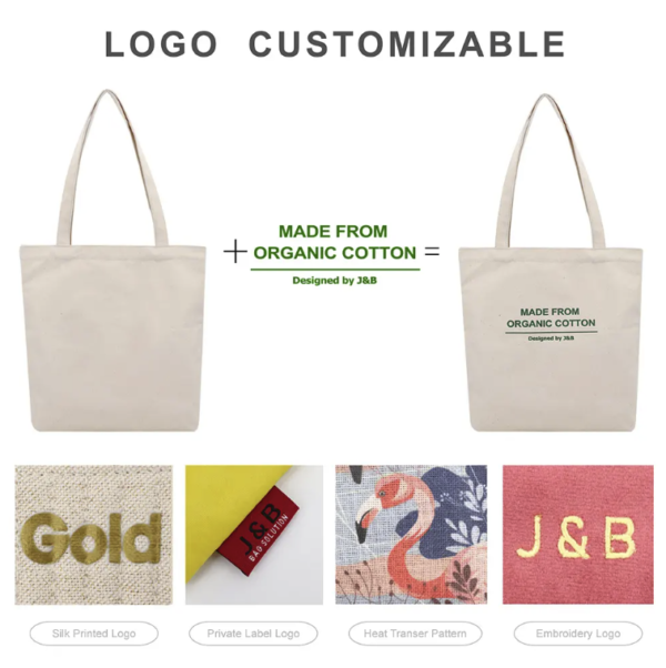 GOTS Organic Cotton Reusable Tote Bags - Image 4