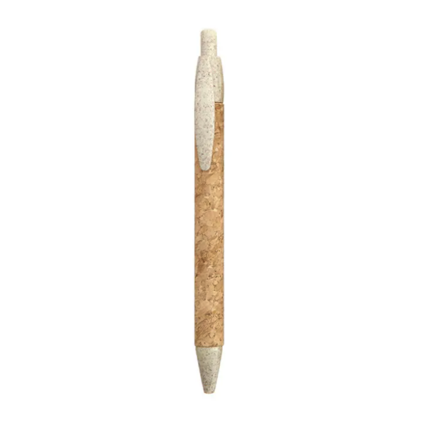 Promotional Logo customized Cork pen, wheat straw ballpoint pen - Image 6