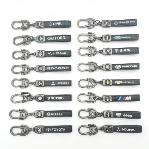 Car Keychain - Metal & PU, Logo for VW, Toyota, Honda - Image 3