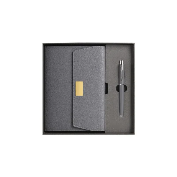 Custom Logo A5 PU Diary & Pen Set - Corporate Giveaway Gifts - Image 3