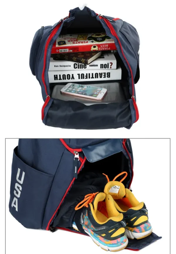 Outdoor Travel Backpack - Waterproof, Laptop, Shoe Compartment, Lightweight Sports Bag - Image 2