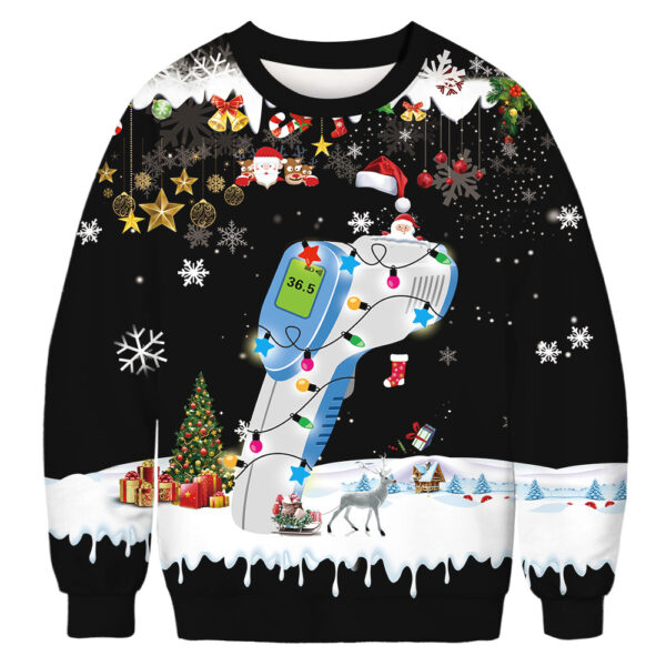 Customized Christmas 3D Digital Printed Hoodie Christmas Style Full-color Printed Unisex Pullover Hoodie - Image 4