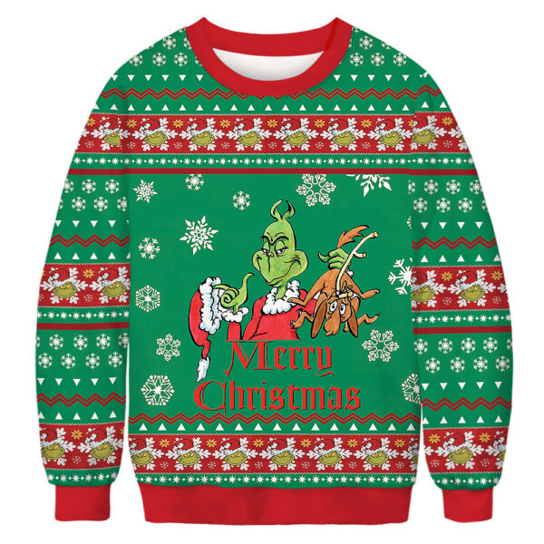 Customized Christmas 3D Digital Printed Hoodie Christmas Style Full-color Printed Unisex Pullover Hoodie