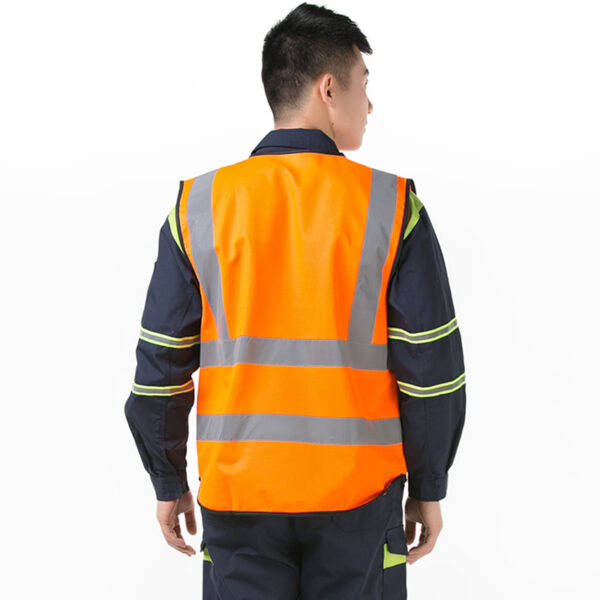 High Visibility Reflective Motorcycle Vest Builders Vest Safety Vest - Image 6