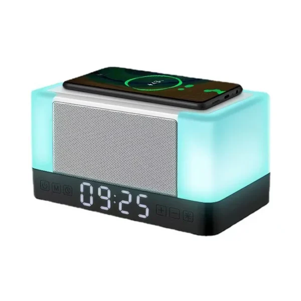 Wireless Alarm Clock Speaker - LED Night Light, TF Card Support - Image 3