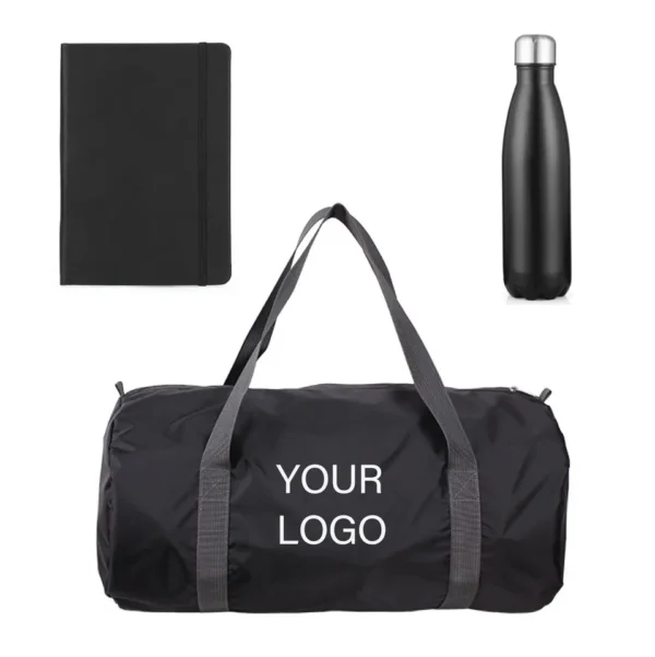 Travel Water Bottle & A5 Notebook Set - Custom Logo Gifts