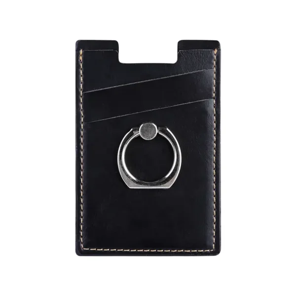 PU Leather Phone Card Holder - 3M Sticker, Finger Ring Kickstand Feature - Image 4