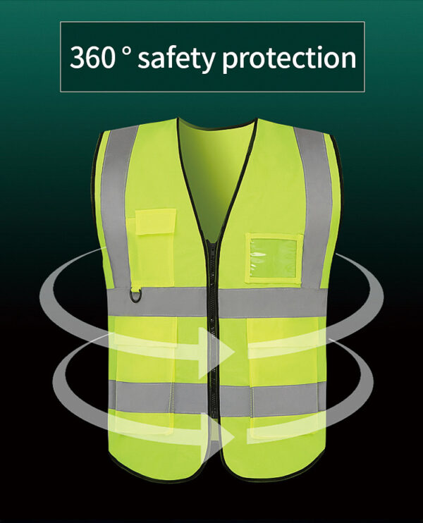 High Visibility Reflective Motorcycle Vest Builders Vest Safety Vest - Image 2