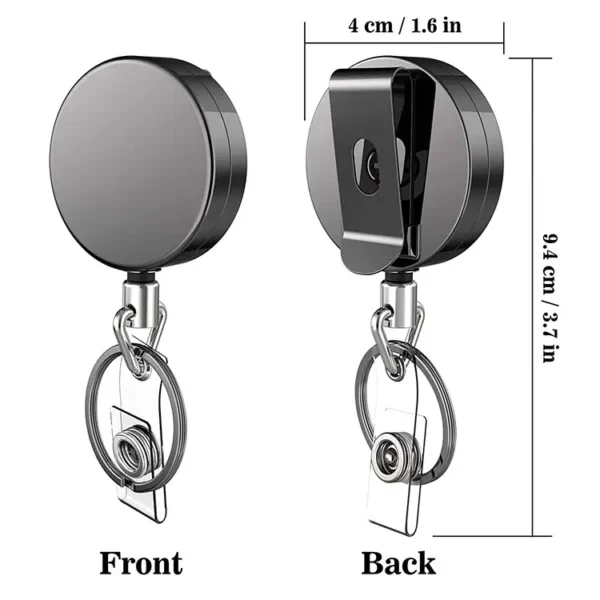 Custom Retractable ID Badge Clip - Heavy-Duty Steel Keychain - Image 6
