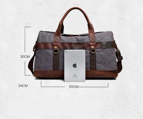 Vintage Sport Bag Canvas Duffle Bag - Image 6