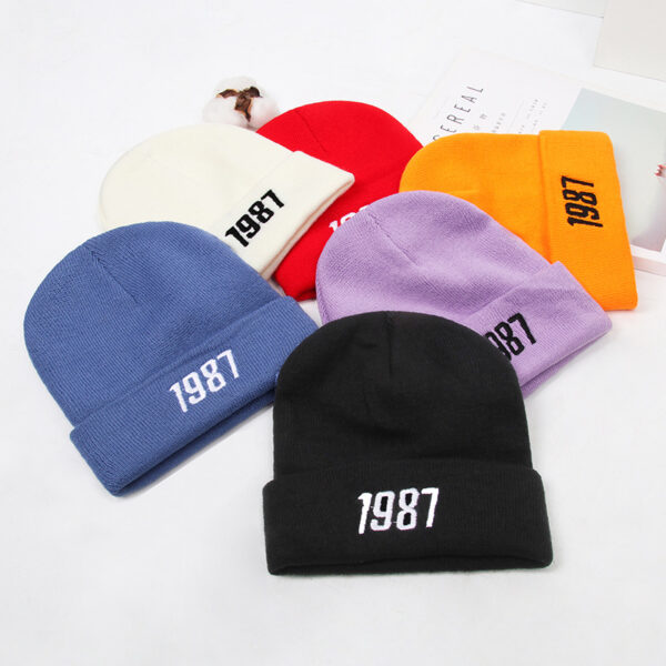 Knitted Beanie Hat Unisex Versatile Warm Hat Acrylic Knitting Hat - Image 7