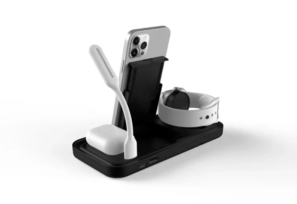 15W Wireless Charger - Multifunction Fan Desk Lamp with Phone Holder - Image 2