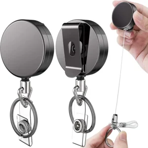 Custom Retractable ID Badge Clip - Heavy-Duty Steel Keychain