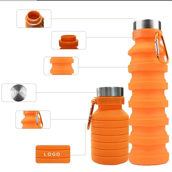 Collapsible Leak-Proof Silicone Water Bottle - Travel Hiking - Image 3