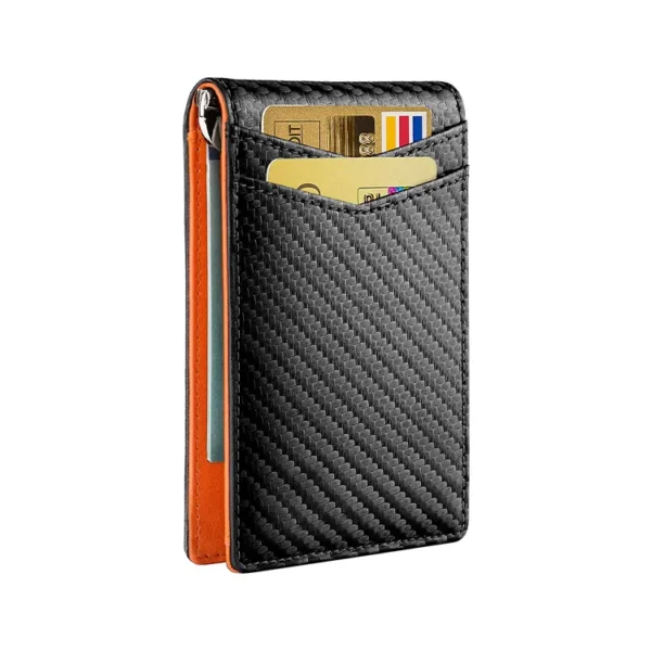 Custom Carbon Fiber Bifold Wallet - Men's Slim Coin Purse - Image 4